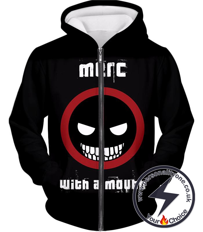 Deadpool Promo Merc With a Mouth Cool Black Zip Up Hoodie